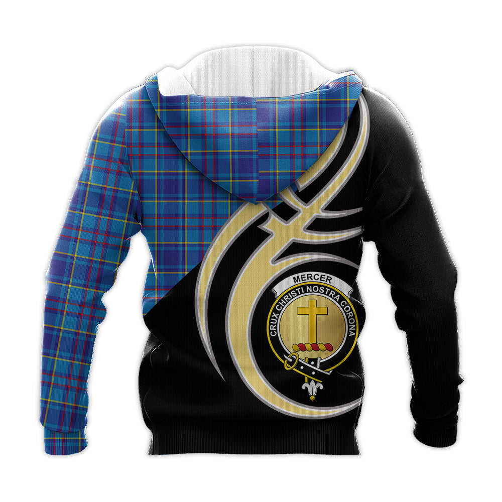 Printivon Mercer Modern Clan Believe In Me Crest Tartan Knitted Hoodie Custom Your Text