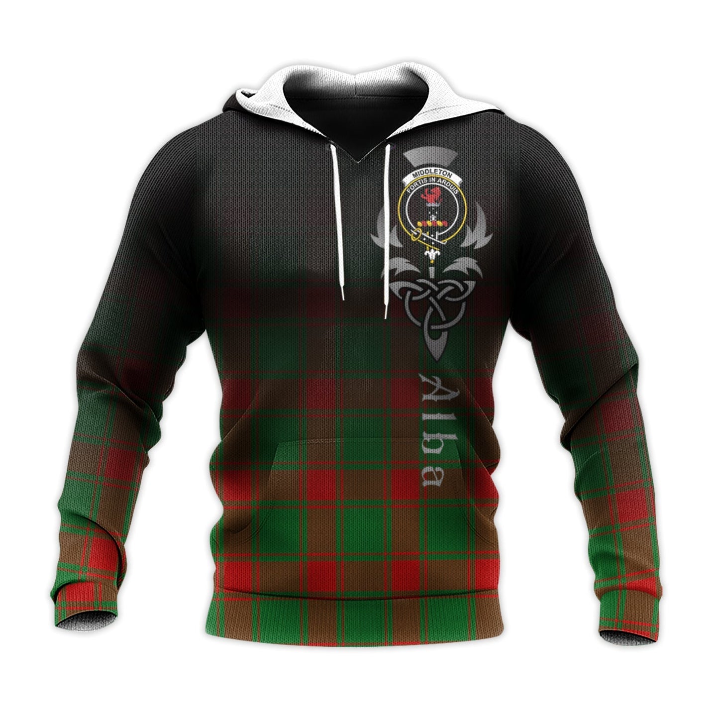 Printivon Middleton Modern Tartan Crest Alba Celtic Hoodie