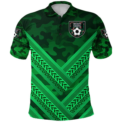 Custom Personalised Mighty Greens Polo Shirt Military Football Team Creative Style, Custom Text And Number