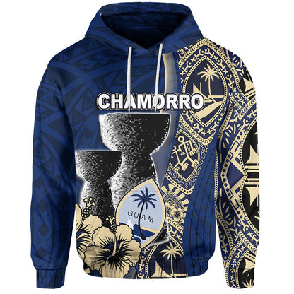 ( Personalised) Guam Chamorro Hoodie Blue Style
