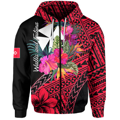 Wallis and Futuna Hoodie Hibiscus Red No.1 Color