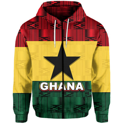 Custom Ghana Flag Mix Patterns Hoodie