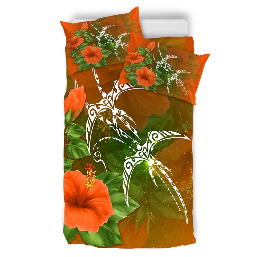 Hawaii Manu Iwa Hibiscus Orange Bedding Set AH
