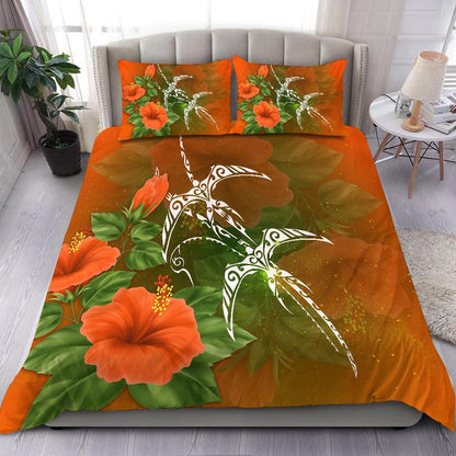 Hawaii Manu Iwa Hibiscus Orange Bedding Set AH