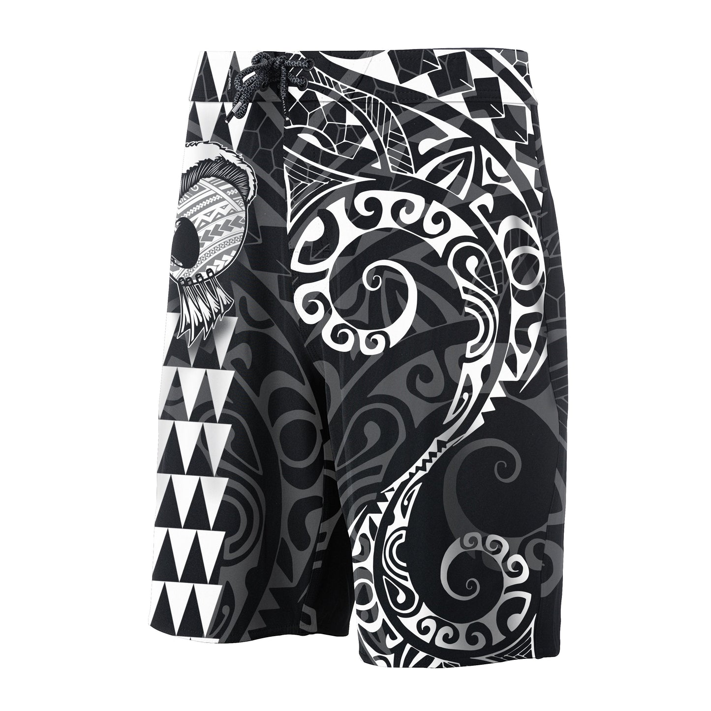 Hawaii Polynesian Warrior Board Shorts White