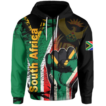 Custom South Africa Hoodie Flag Grunge Style