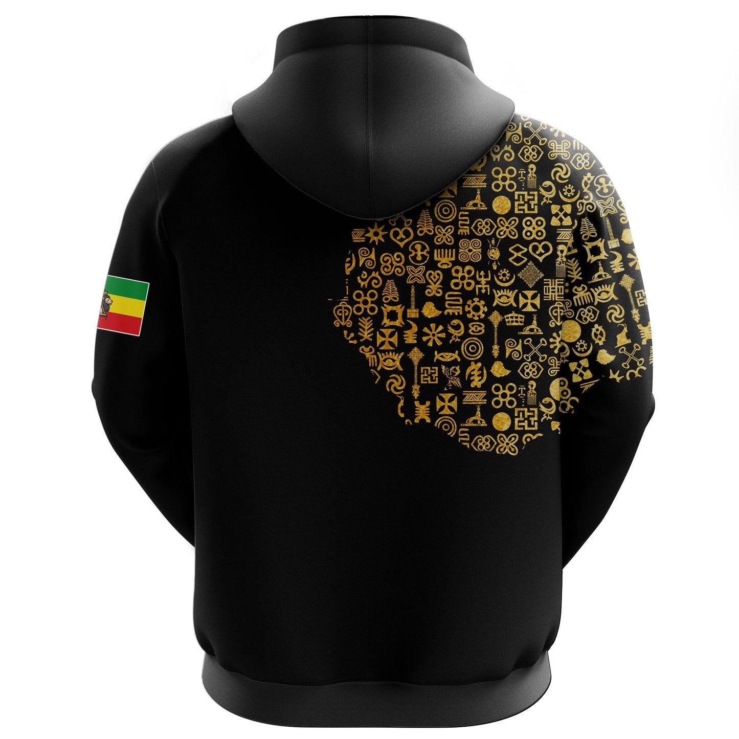 Ethiopia Hoodie, Ethiopia Map Gold Symbol