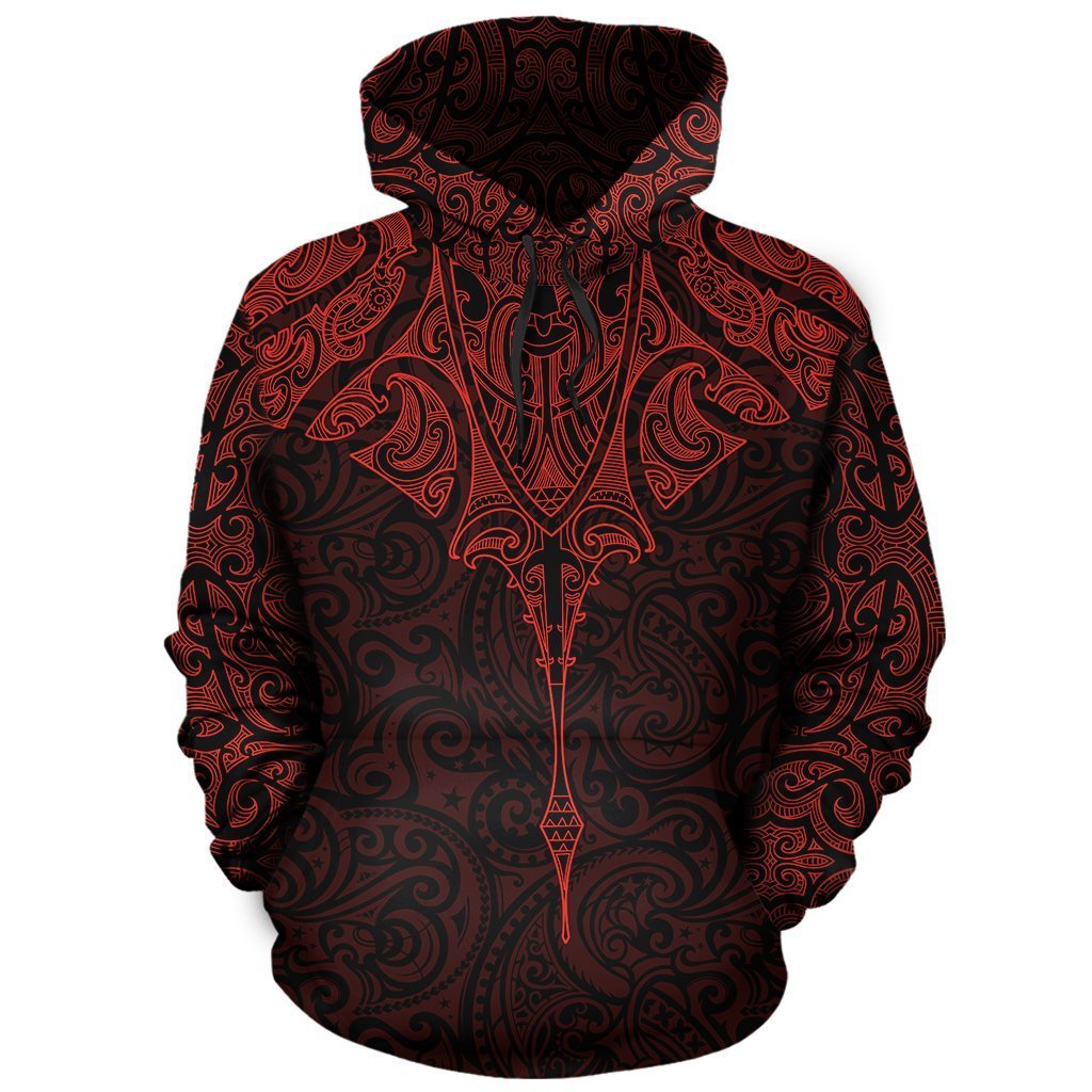 New Zealand Hoodie Manta Maori Ta Moko Red