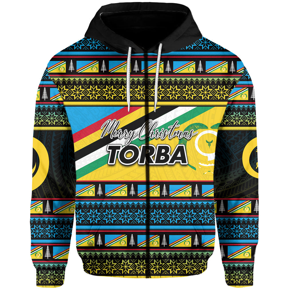 Torba Province Zip Hoodie Of Vanuatu Christmas