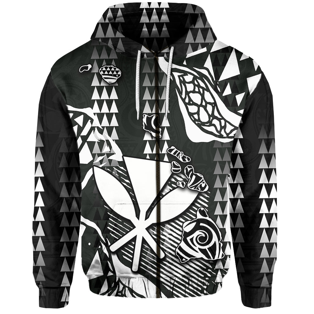 Hawaii Kanaka Map Zip Hoodie White Style All Over Print