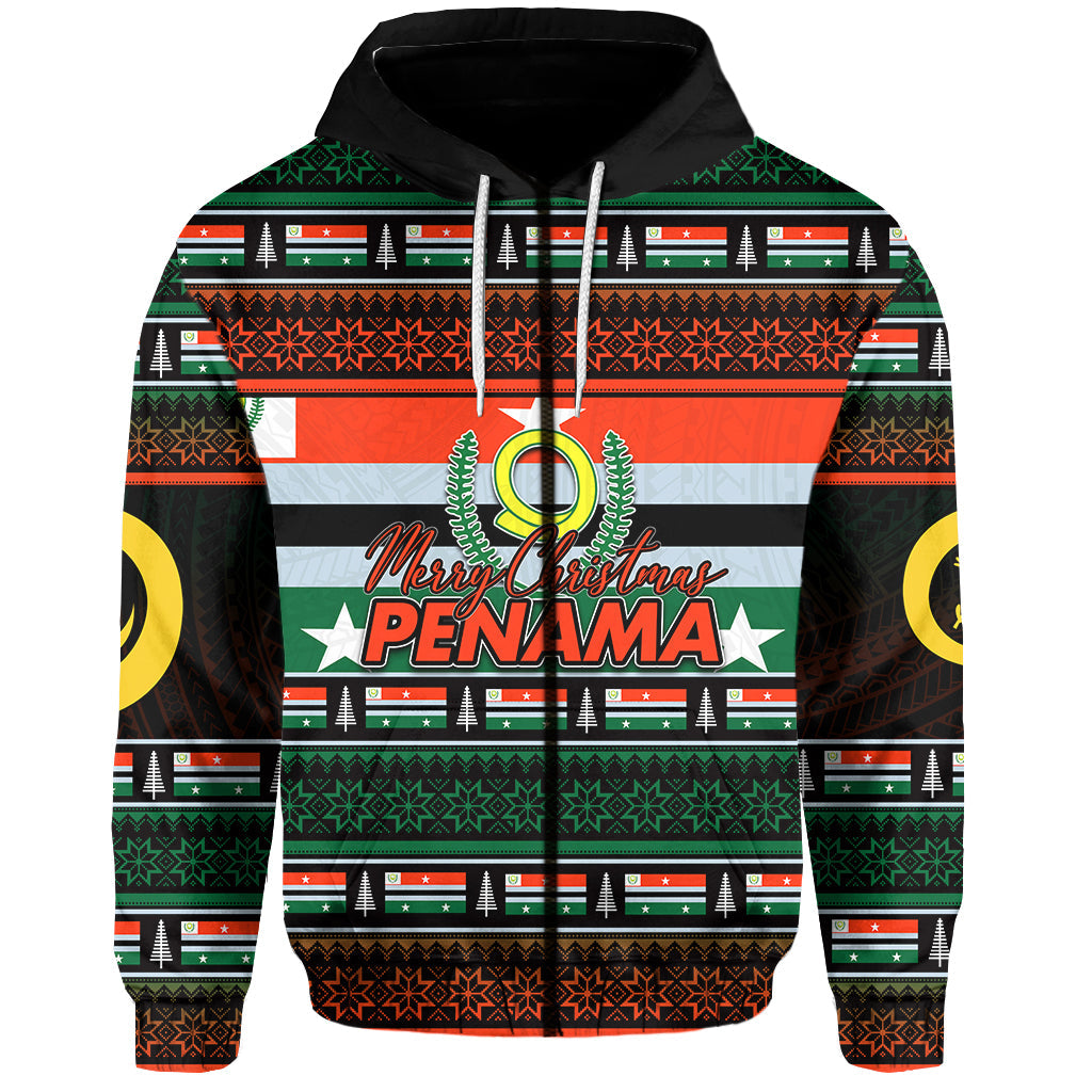 Penama Province Zip Hoodie Of Vanuatu Christmas