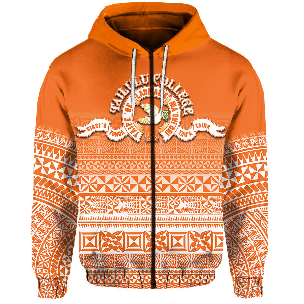 ( Personalised)Tailulu College Zip Hoodie Tonga Patterns Style