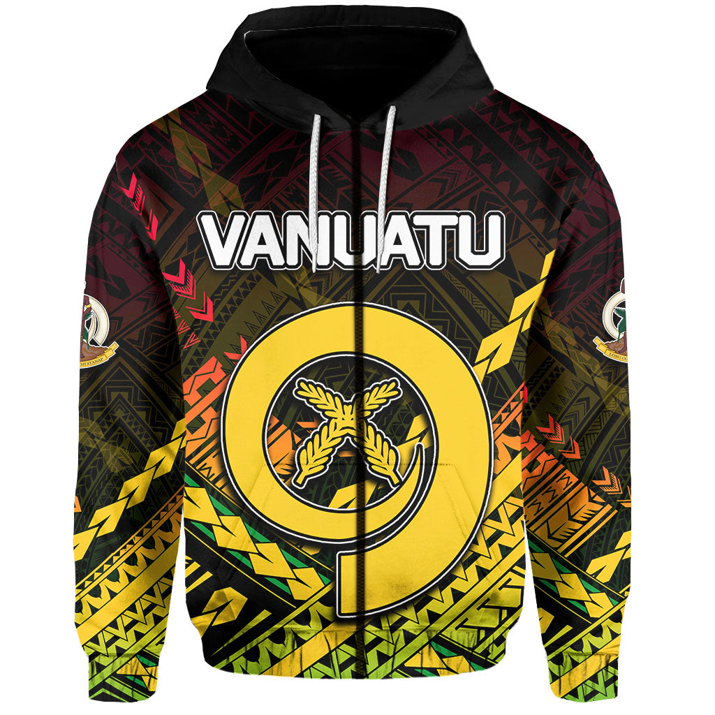 ( Personalised)Vanuatu Zip Hoodie Polynesian Style