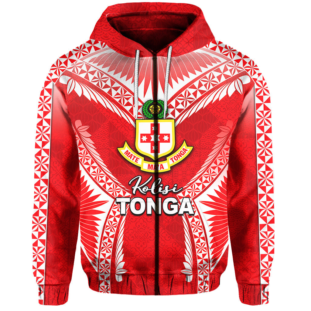 ( Personalised)Kolisi Tonga Zip Hoodie Red Style