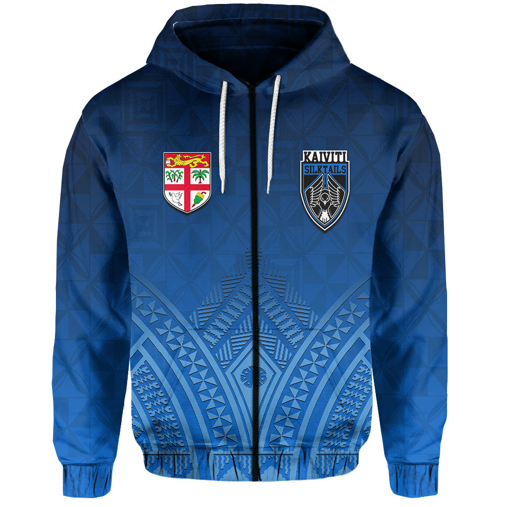 ( Personalised)Fiji Kaiviti Silktails Rugby Zip Hoodie