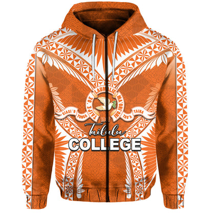 Tailulu College Zip Hoodie Orange Style  All Over Print