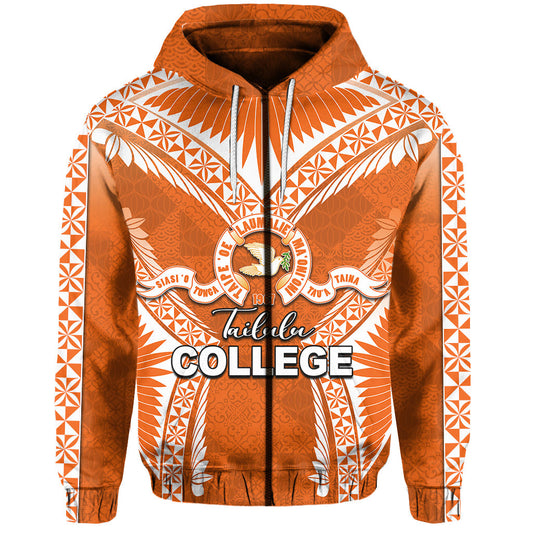 Tailulu College Zip Hoodie Orange Style  All Over Print