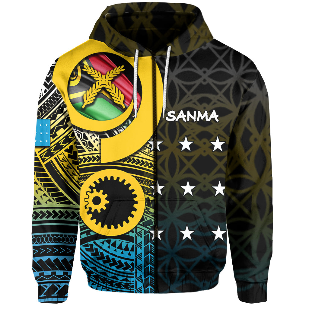 ( Personalised) Sanma Province Zip Hoodie Of Vanuatu Pig Tusk