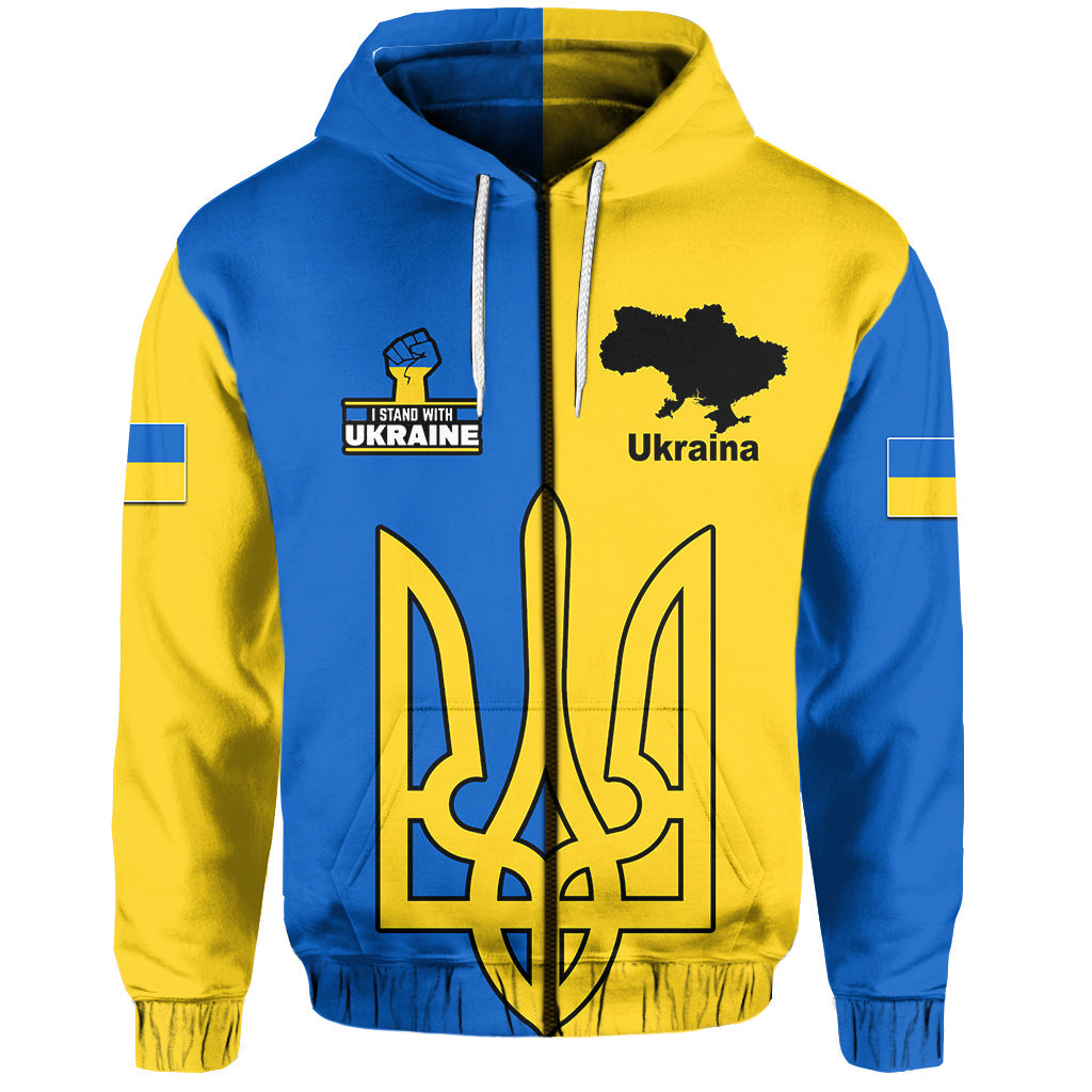 Custom Ukraine Hoodie Stand With Ukraine Flag Style
