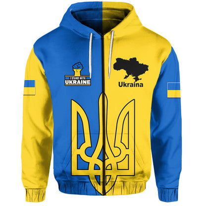 Custom Ukraine Hoodie Stand With Ukraine Flag Style