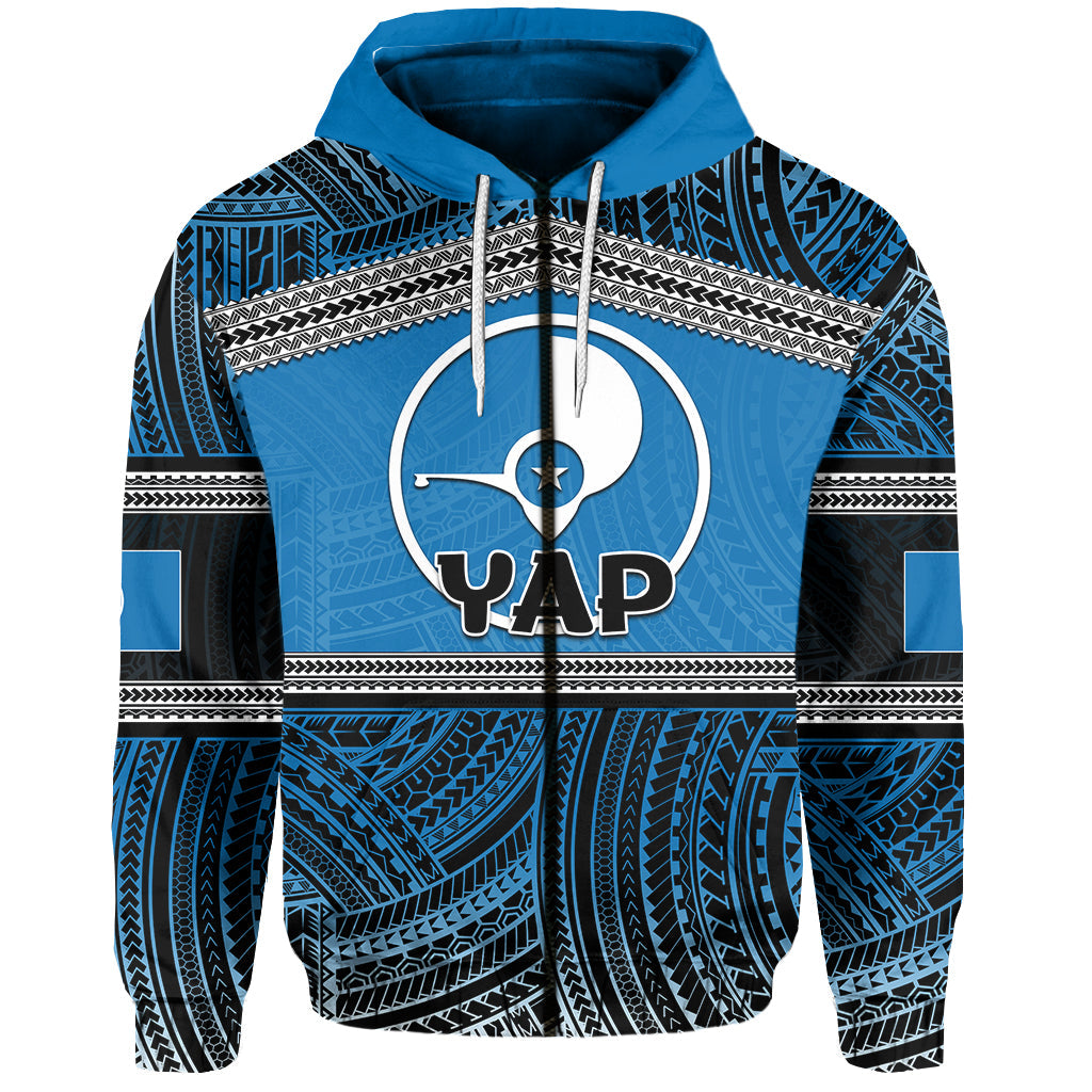 ( Personalised)Yap Zip Hoodie Polynesian Patterns