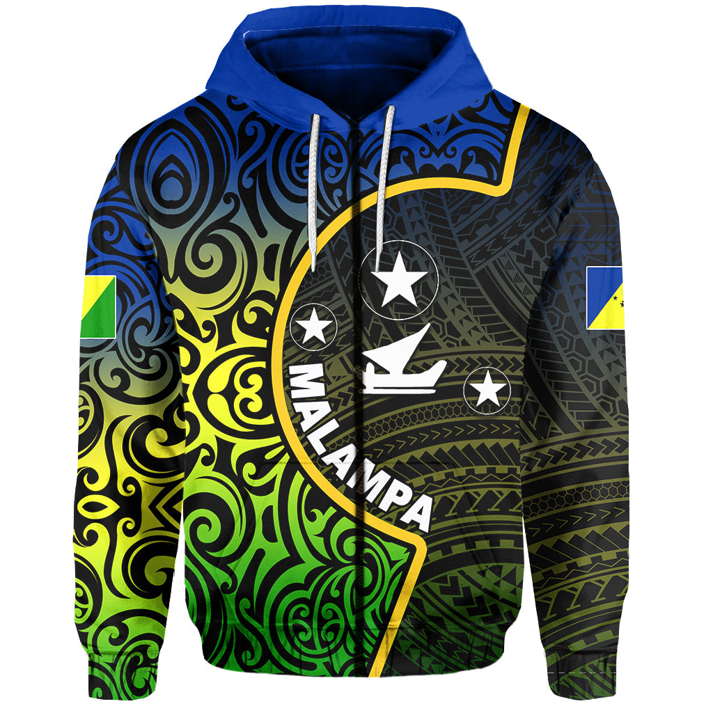 ( Personalised) Malampa Province Zip Hoodie Flag Color