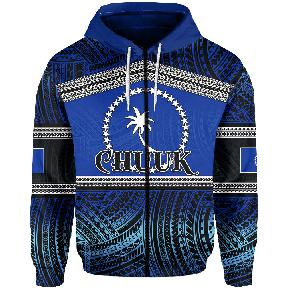 ( Personalised)Chuuk Zip Hoodie Polynesian Patterns