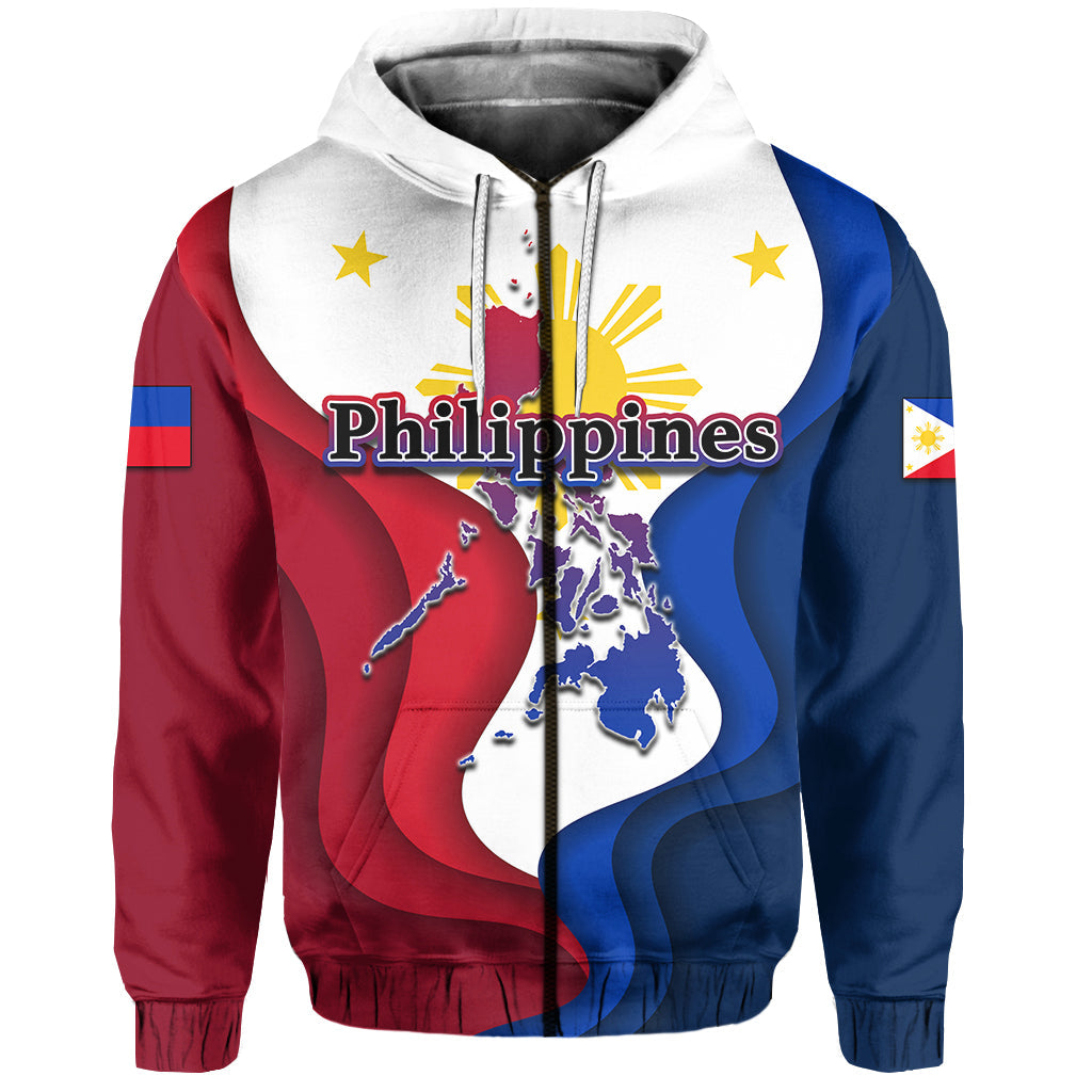 Philippines Zip Hoodie Flag Style Philippines Flag Zip Up Hoodie
