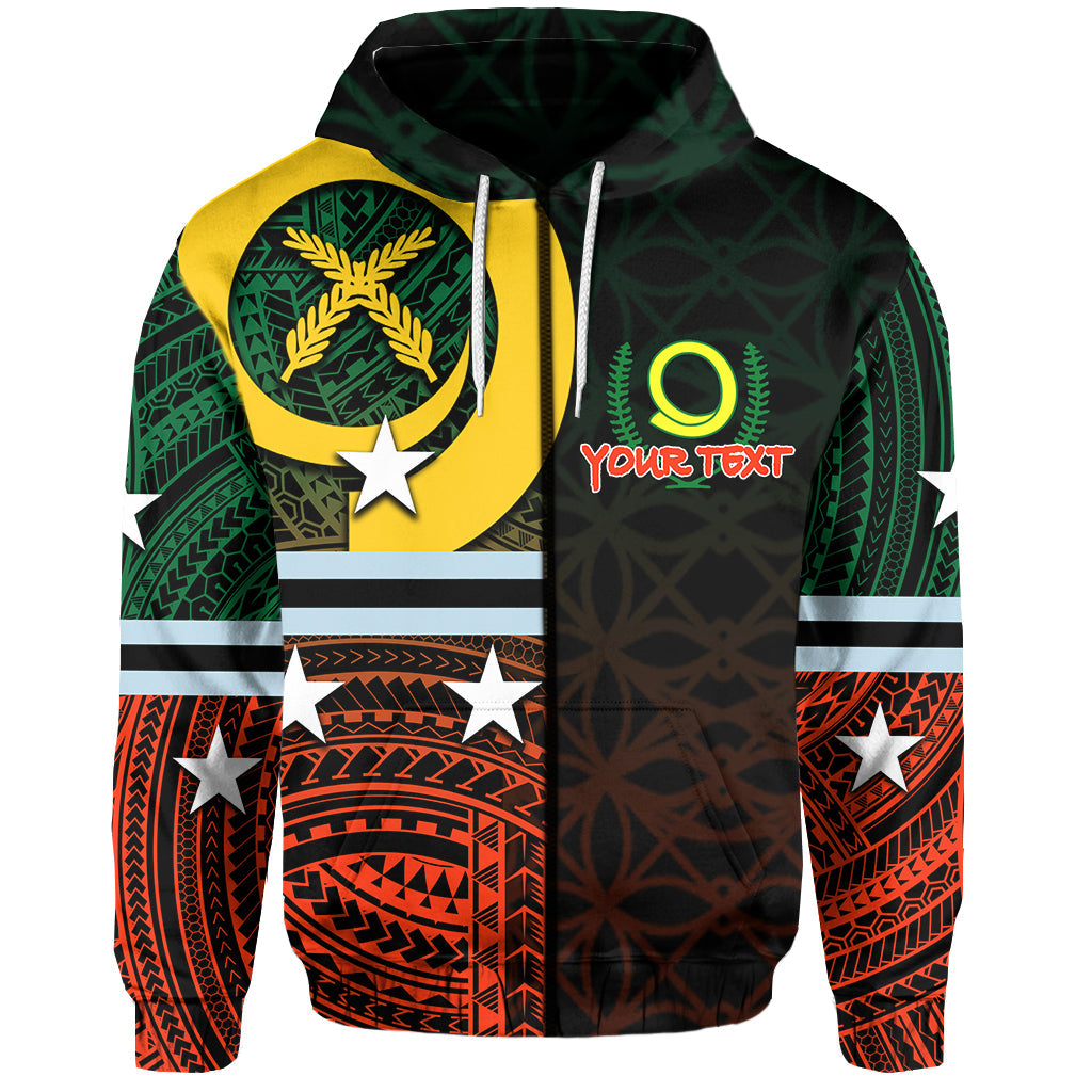 ( Personalised) Penama Day Zip Hoodie Polynesian Patterns Mix Sand Drawing