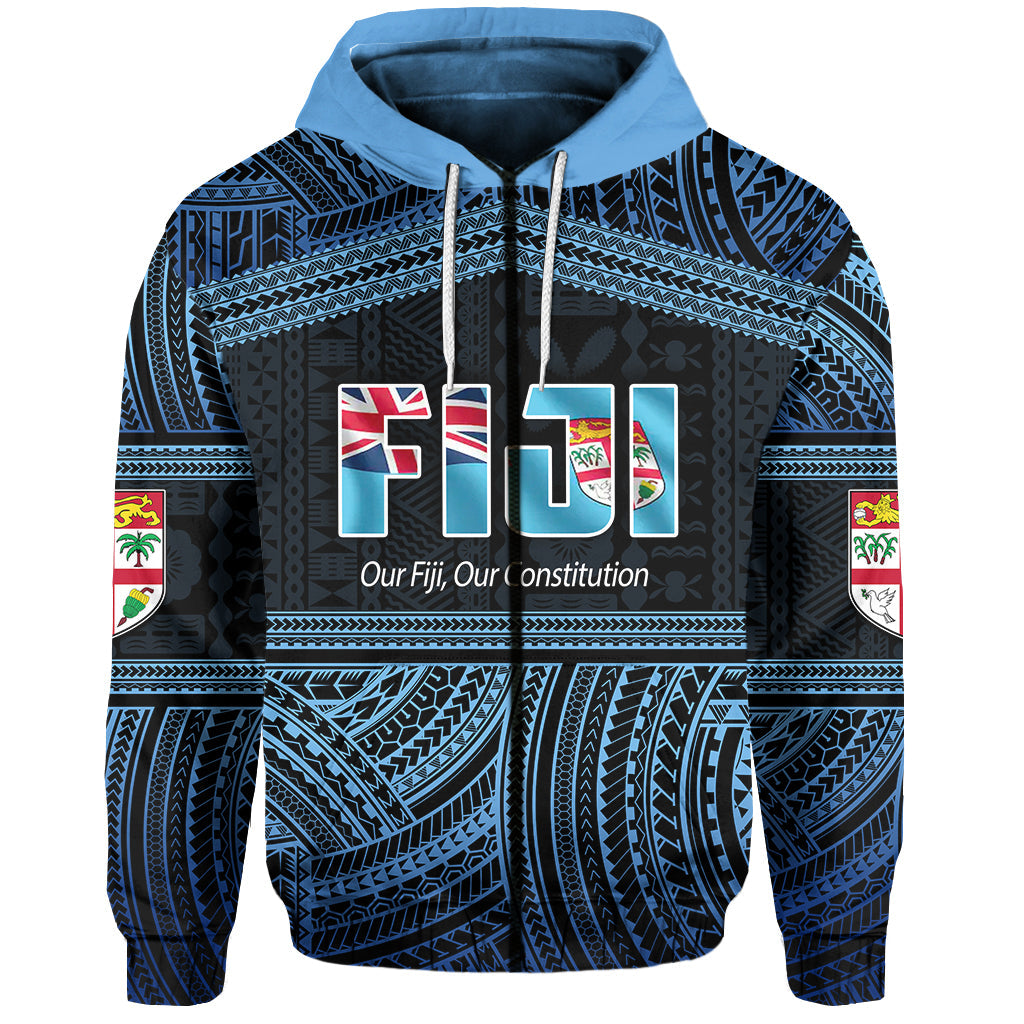 Fiji Constitution Day Polynesian Patterns Zip Hoodie