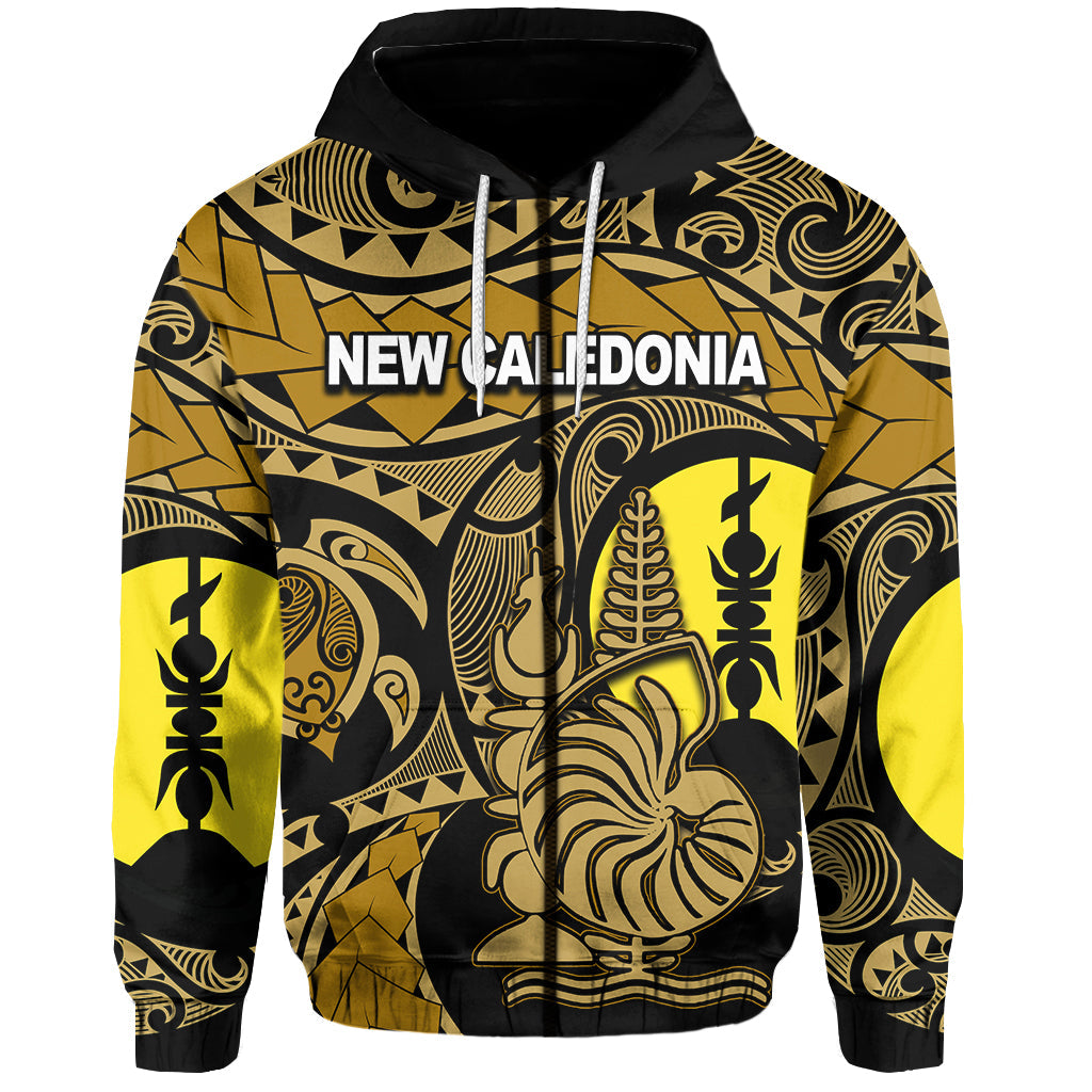 ( Personalised)New Caledonia Zip Hoodie Gold Color