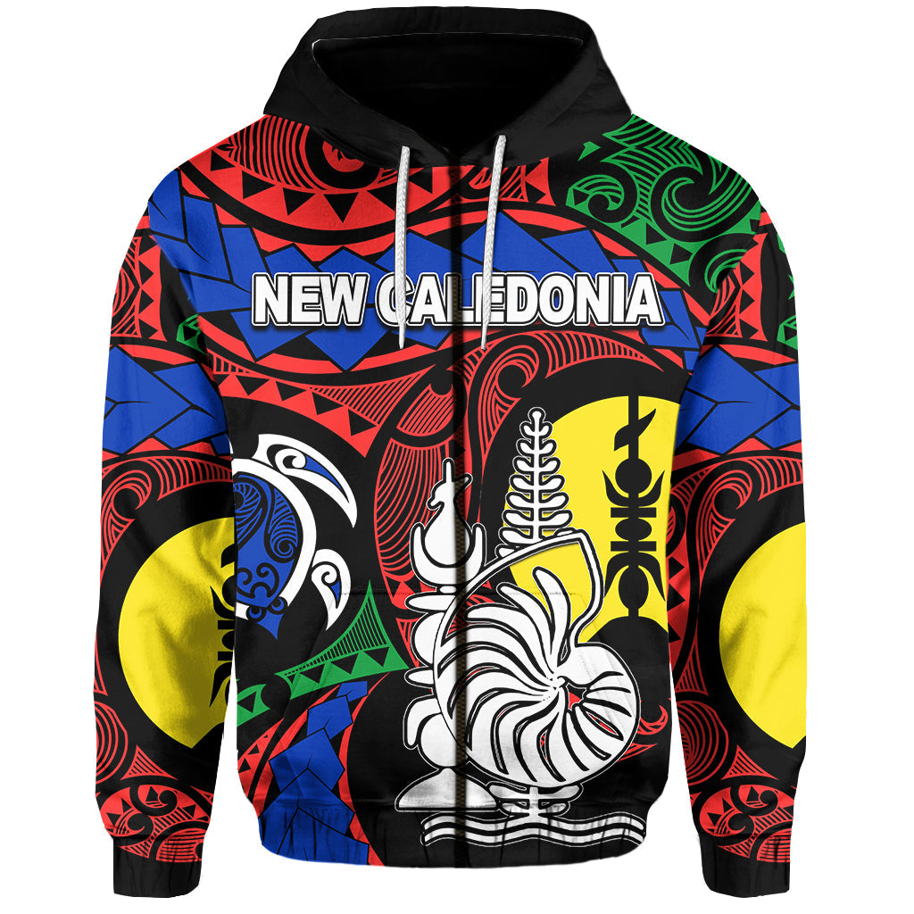 ( Personalised)New Caledonia Zip Hoodie Color Flag