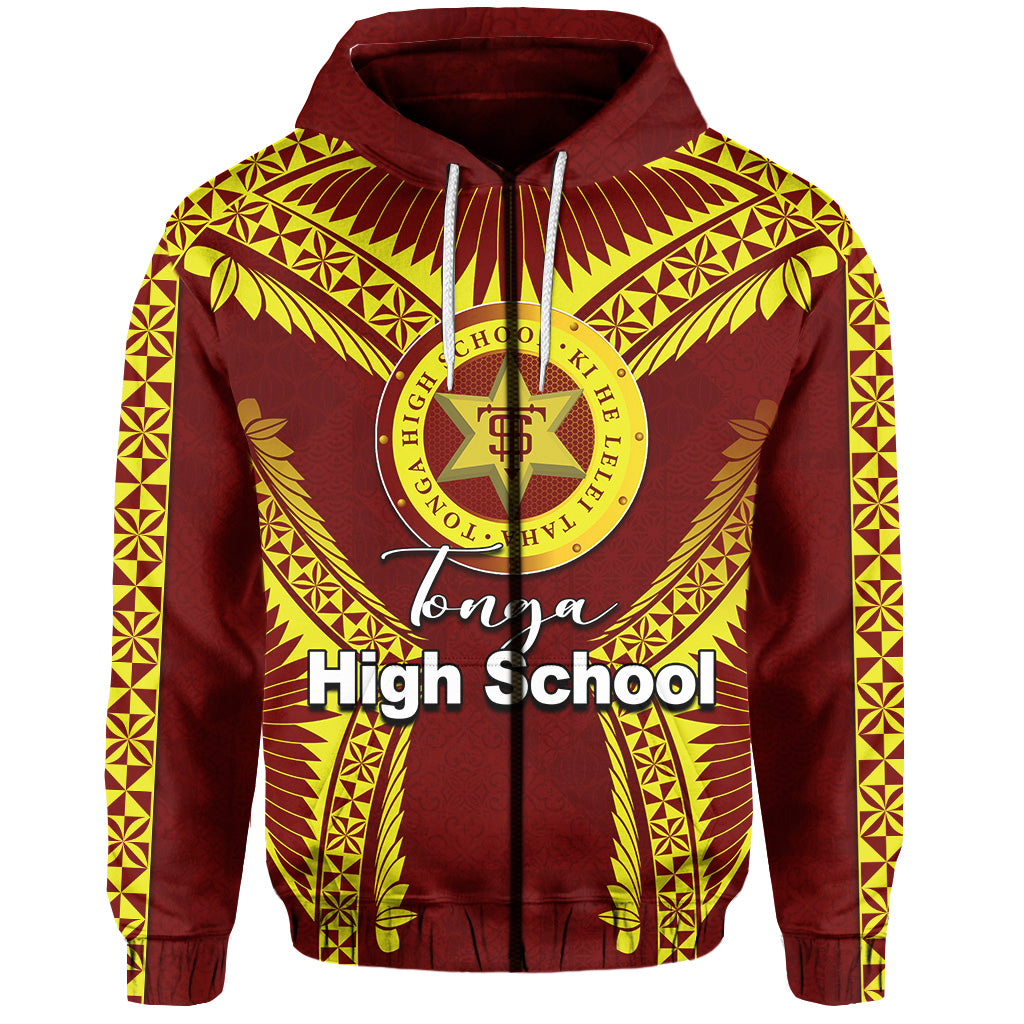 ( Personalised) Tonga High School Zip Hoodie Yellow Style