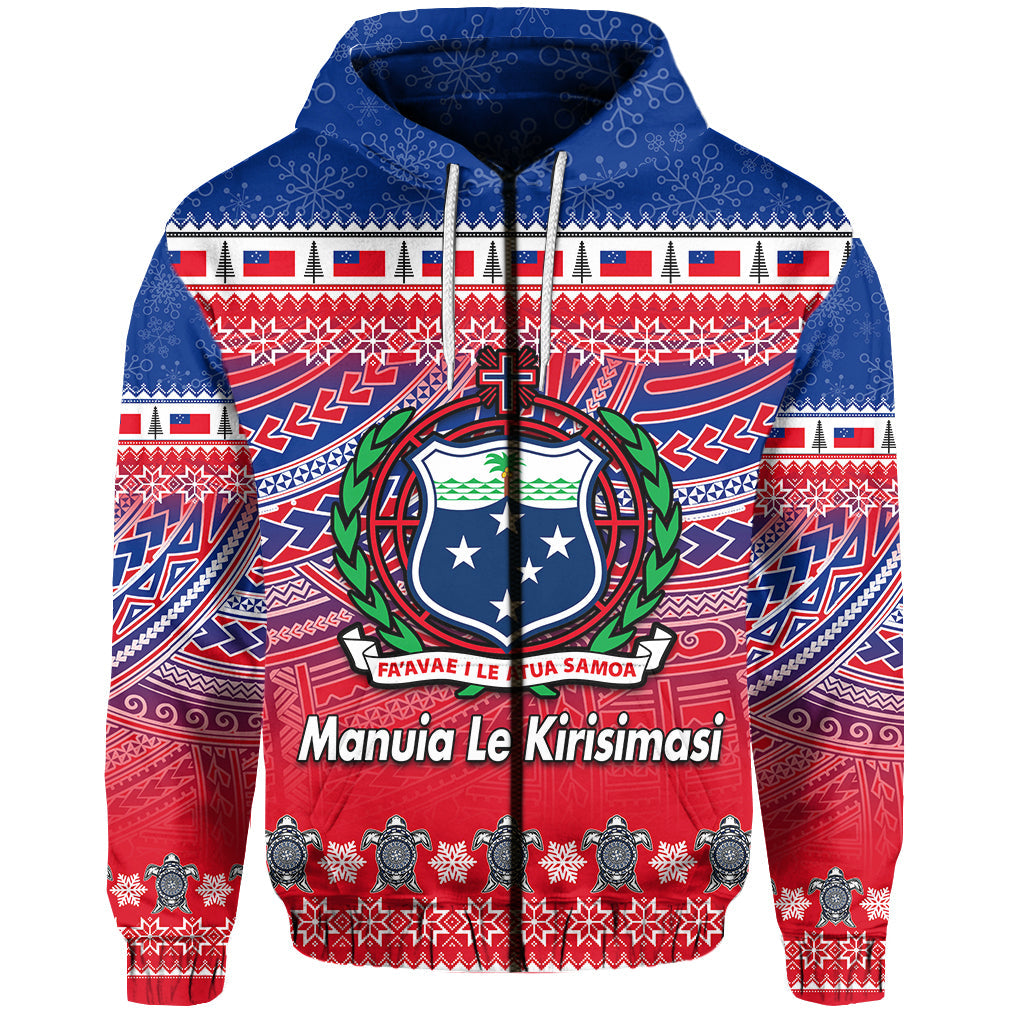 Samoa Christmas Manuia Le Kirisimasi Zip Hoodie