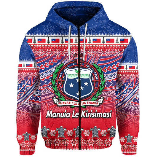 Samoa Christmas Manuia Le Kirisimasi Zip Hoodie