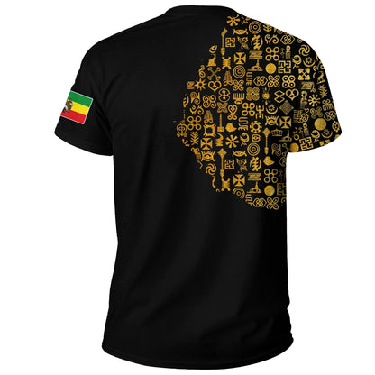 Ethiopia T Shirt Ethiopia Map Gold Symbol