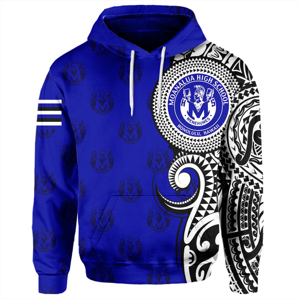 Personalized Hawaii Hoodie Moanalua High Tribal Kakau Pullover Hoodie AH