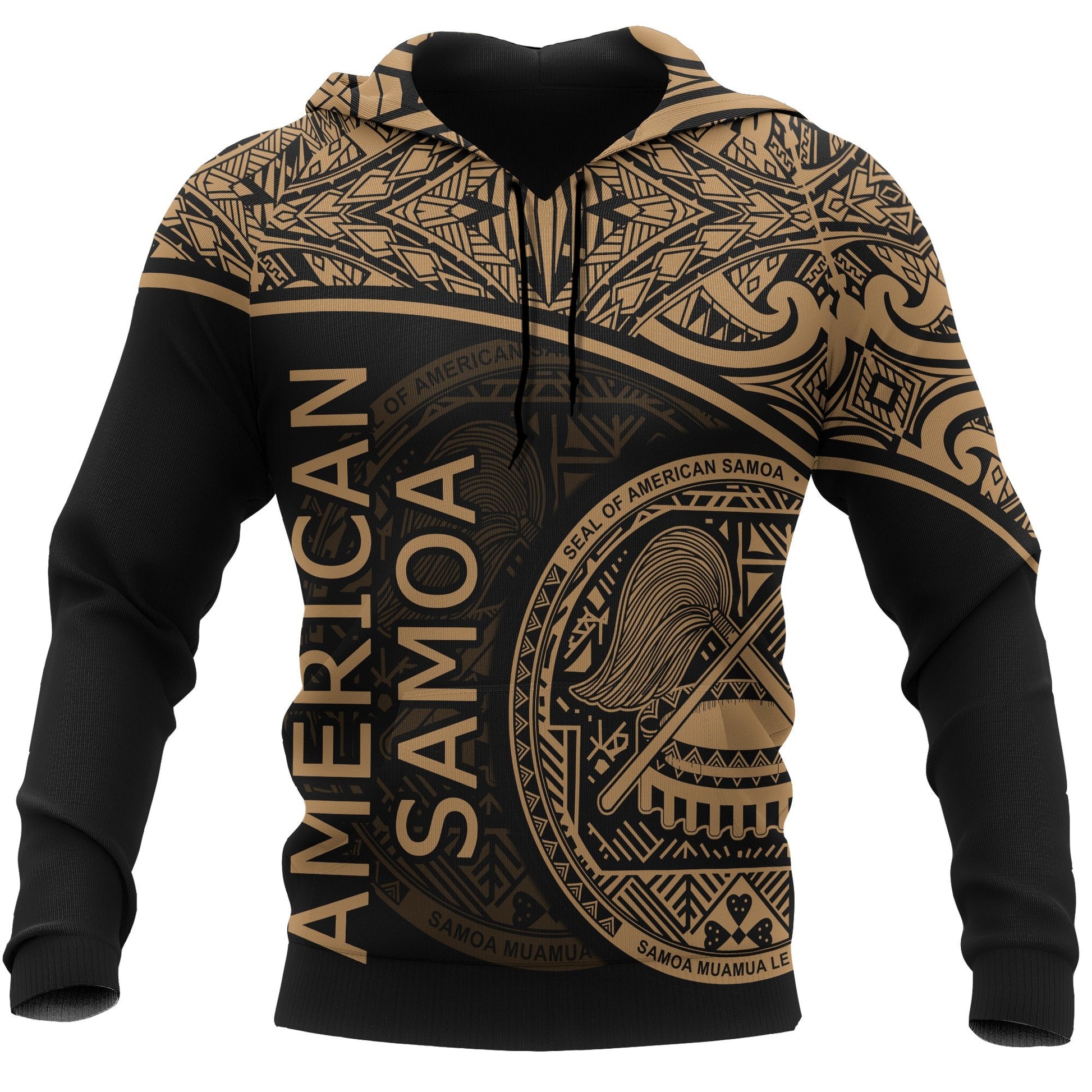 Polynesian American Samoa Hoodie Yellow Curve