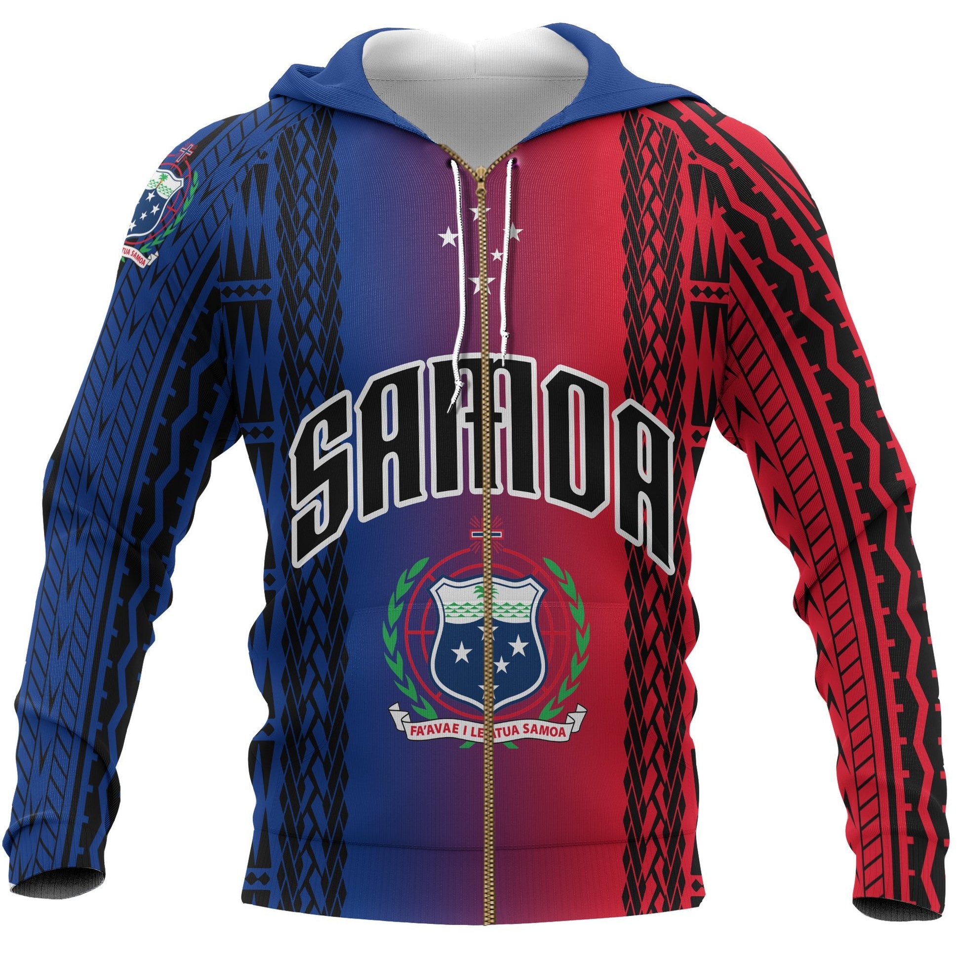 Samoa Zip Up Hoodie Gradient Style