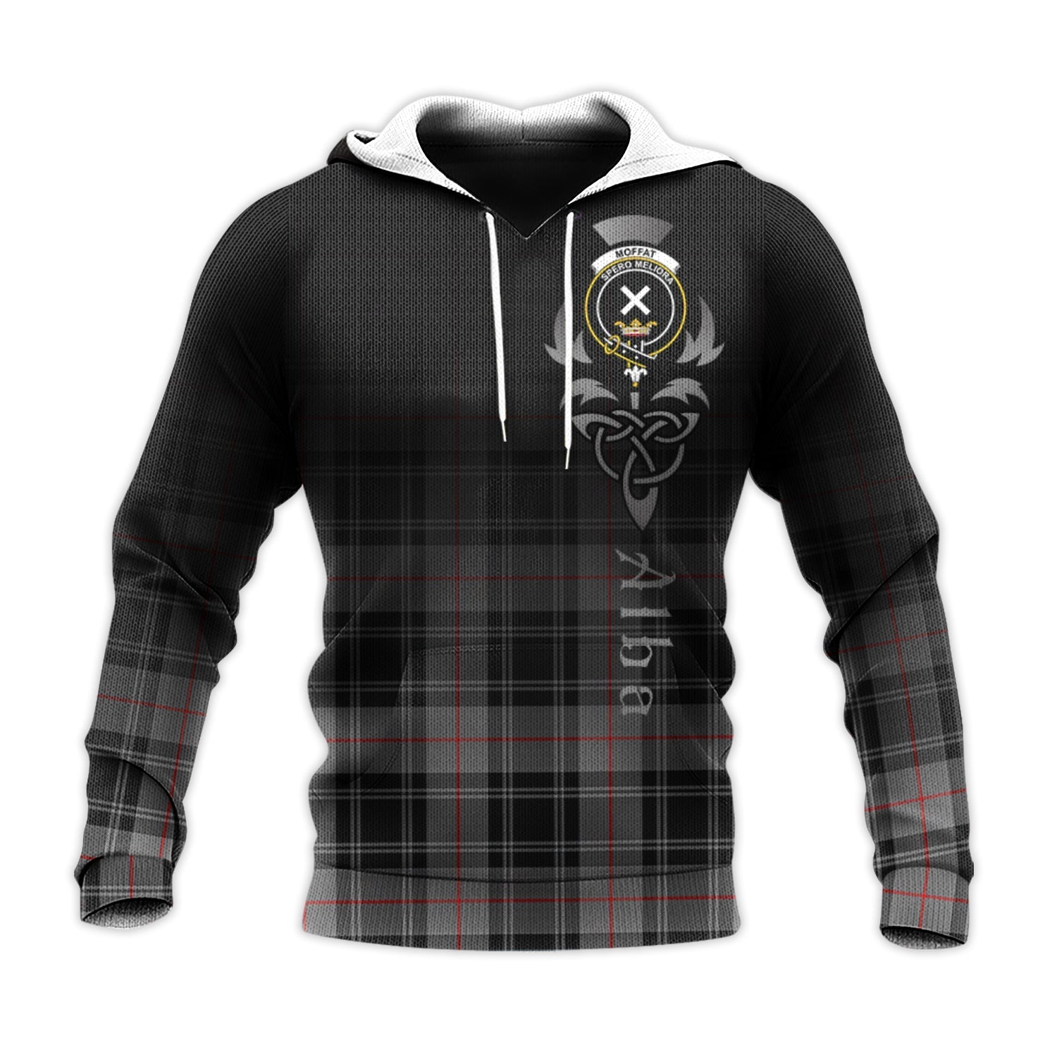 Printivon Moffat Modern Tartan Crest Alba Celtic Hoodie