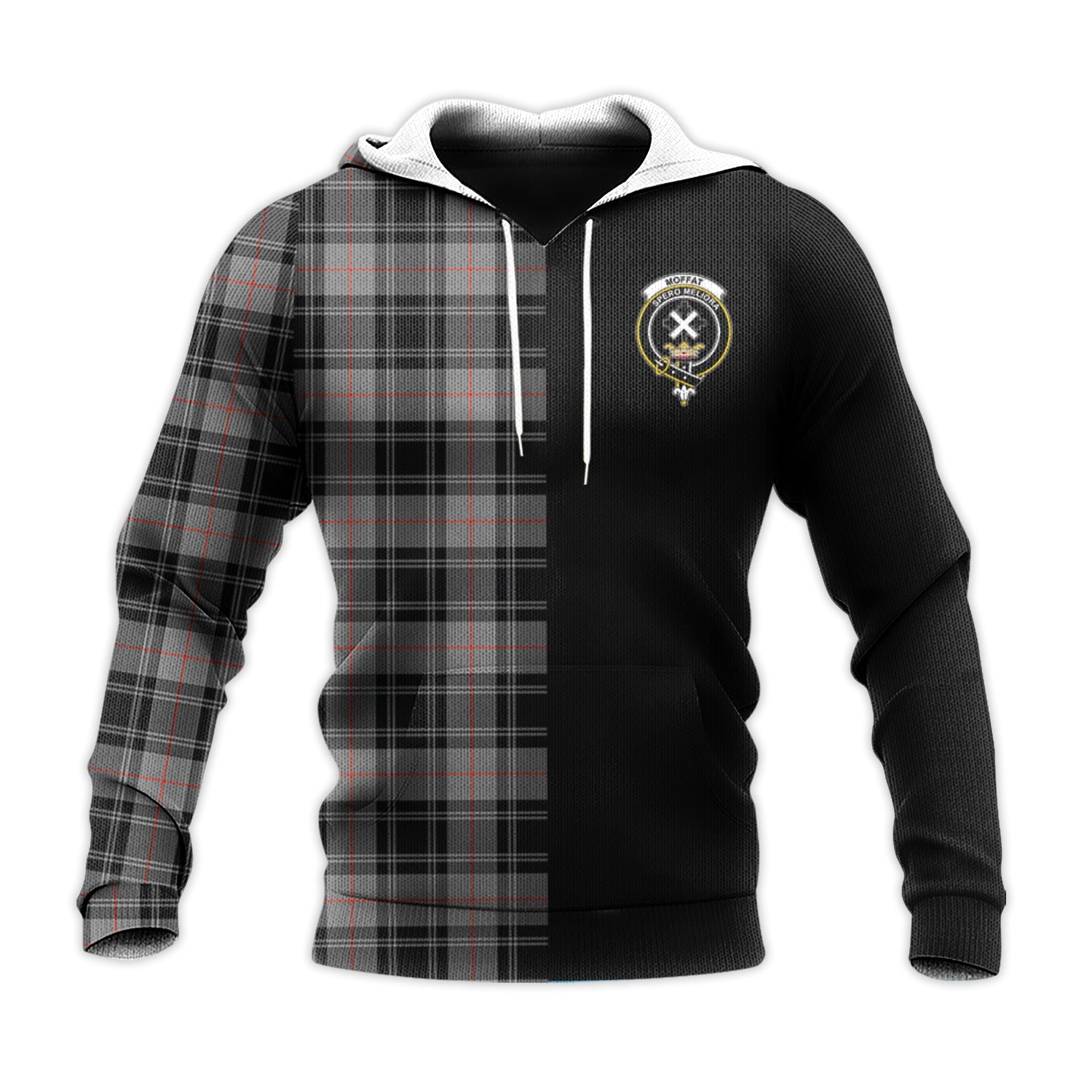 Printivon Moffat Modern Tartan Personalize Half Hoodie
