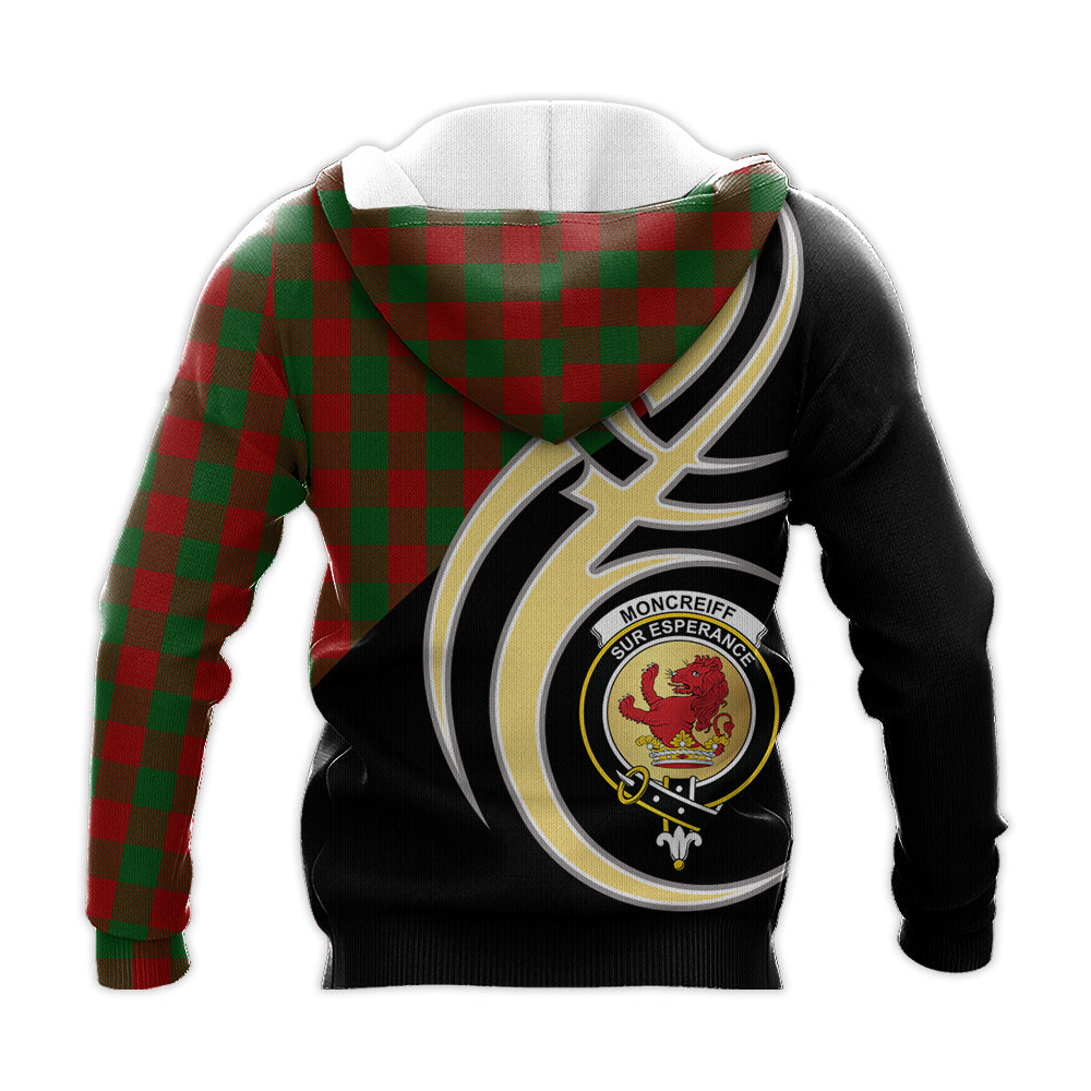 Printivon Moncrieff Clan Believe In Me Crest Tartan Knitted Hoodie Custom Your Text
