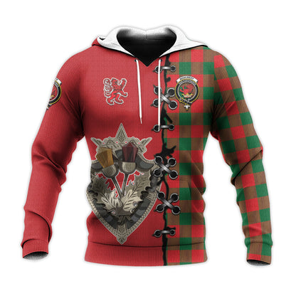 Printivon Moncrieff Modern Tartan Hoodie Lion Rampant And Celtic Thistle Style