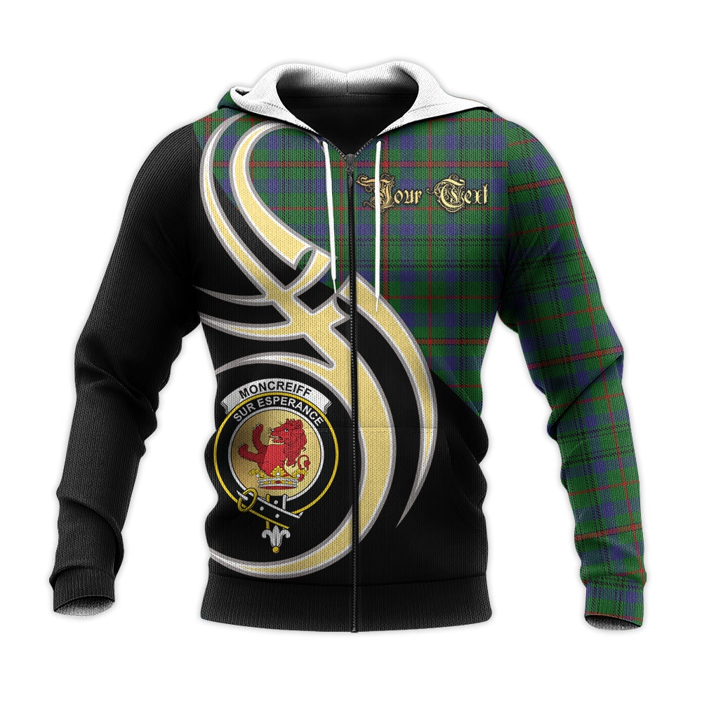 Printivon Moncrieff Of Atholl Clan Believe In Me Crest Tartan Knitted Hoodie Custom Your Text