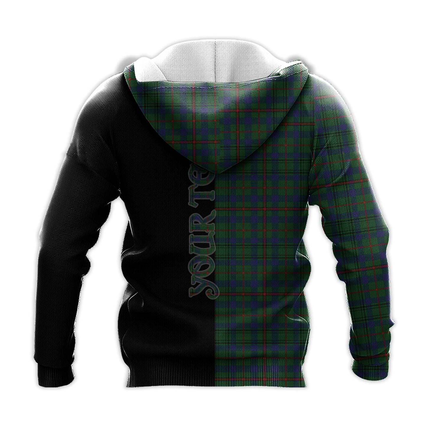 Printivon Moncrieff Of Atholl Tartan Personalize Half Hoodie