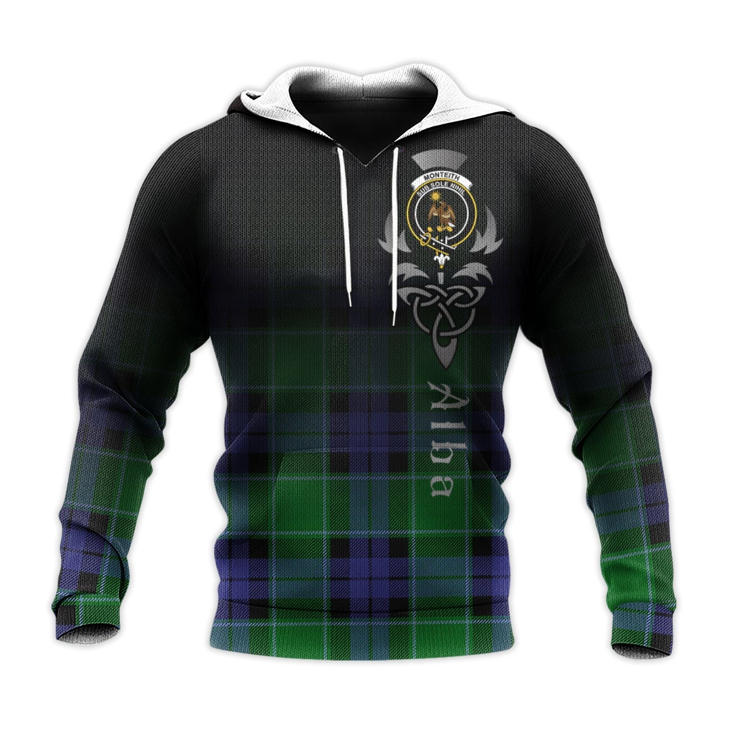 Printivon Monteith Tartan Crest Alba Celtic Hoodie