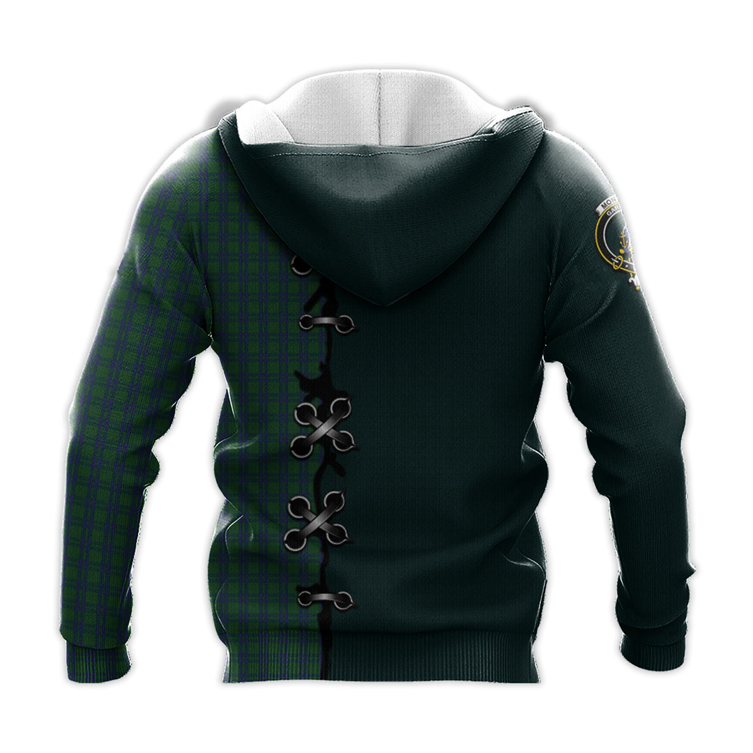 Printivon Montgomery Tartan Hoodie Lion Rampant And Celtic Thistle Style