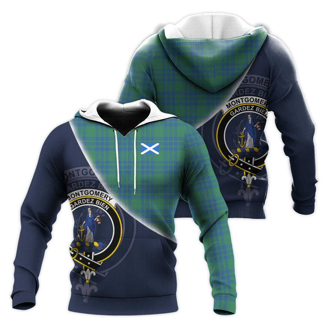 Printivon Montgomery Ancient Tartan Scottish Crest Hoodie