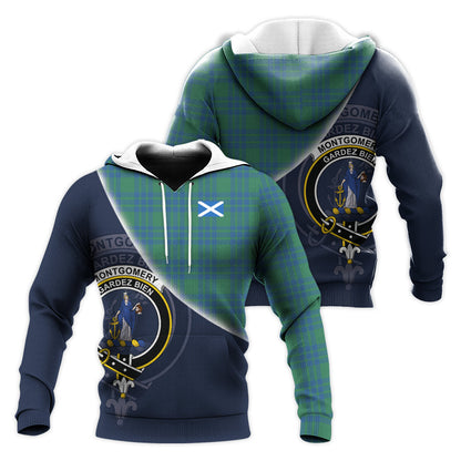 Printivon Montgomery Ancient Tartan Scottish Crest Hoodie