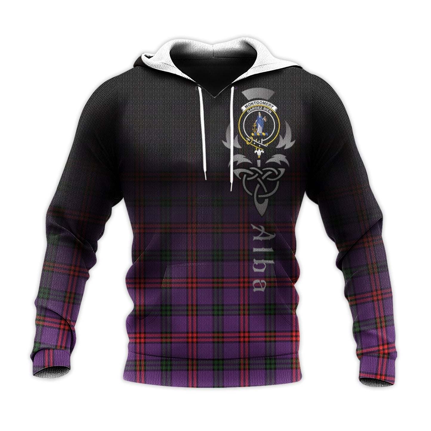Printivon Montgomery Modern Tartan Crest Alba Celtic Hoodie
